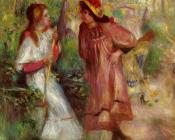 皮埃尔 奥古斯特 雷诺阿 : Two Girls in the Garden at Montmartre